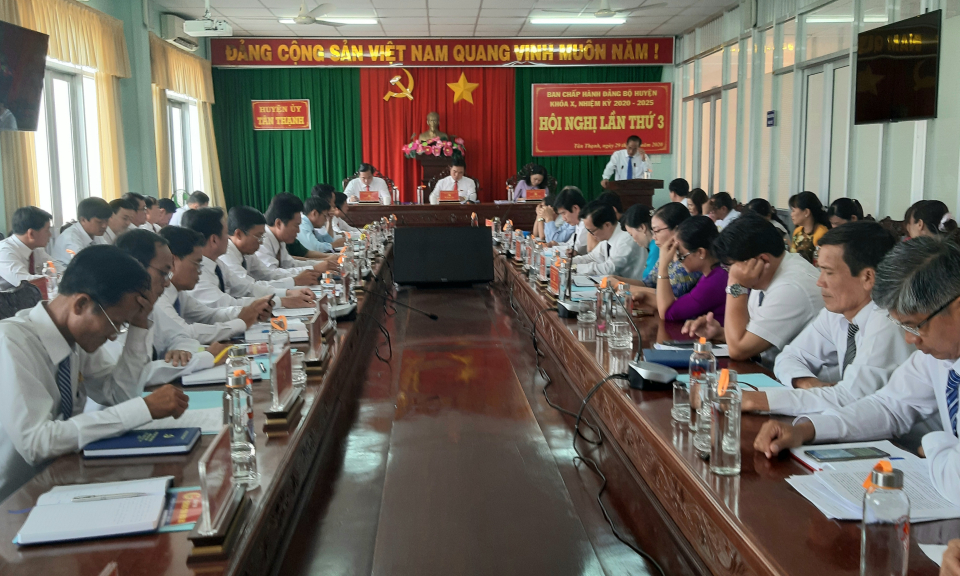 Hội nghị lần 3 Ban chấp hành huyện ủy Tân Thạnh, nhiệm kỳ 2020 &#8211; 2025