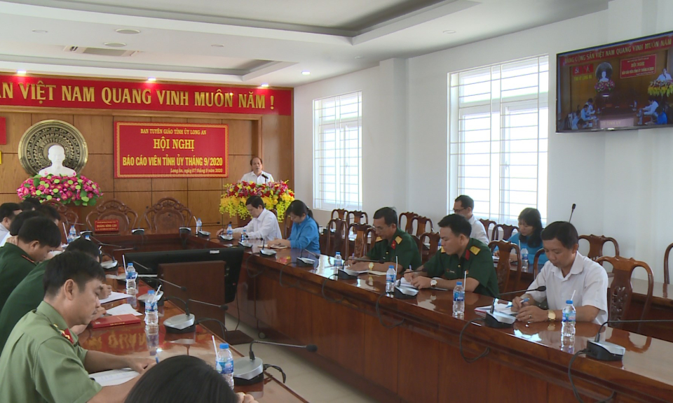 Hội nghị Báo cáo viên Tỉnh ủy tháng 9/2020