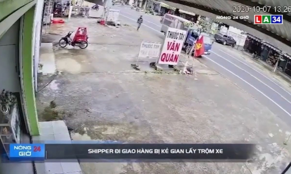 Camera nóng | Shipper đi giao hàng bị kẻ gian lấy trộm xe