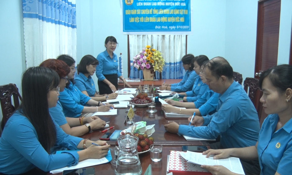 Đoàn giám sát chuyên đề Tổng liên đoàn lao động Việt Nam làm việc tại Đức Hòa