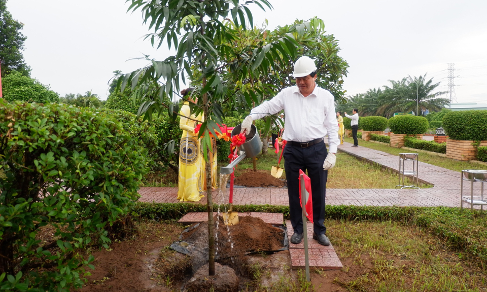 Lãnh đạo tỉnh Long An trồng 8 cây quí được mang về từ Phủ Chủ tịch
