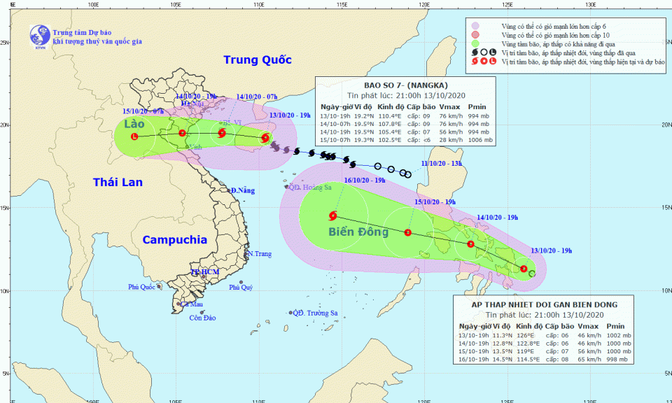 Bão số 7 sẽ đi vào đất liền khu vực đồng bằng Bắc Bộ, Bắc Trung Bộ