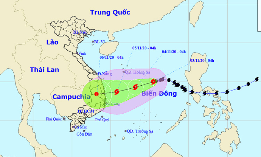 Bão số 10 tăng cấp trở lại khi tiến vào miền Trung