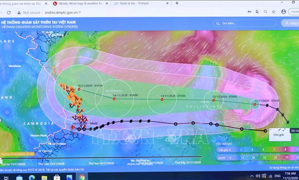 Bão Vamco vào Biển Đông, trở thành cơn bão số 13
