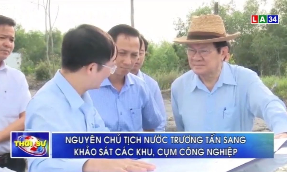 Nguyên Chủ tịch nước Trương Tấn Sang khảo sát các khu, cụm công nghiệp