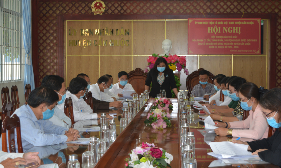 Cần Giuộc: Hội nghị hiệp thương lần thứ nhất giới thiệu ứng cử đại biểu HĐND huyện khóa XII, nhiệm kỳ 2021-2026