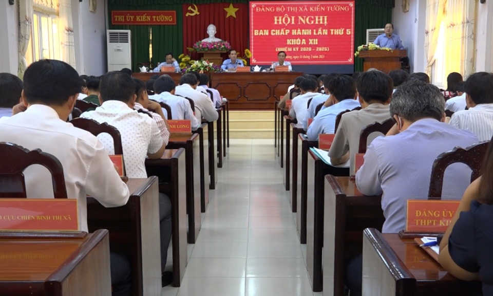 Hội nghị lần thứ 5, Ban chấp hành Đảng bộ Thị xã Kiến Tường , khoá XII