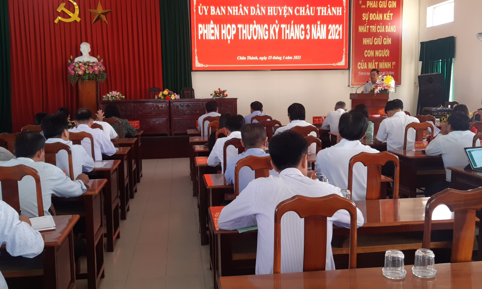 Châu Thành: Họp lệ tháng 3 đánh giá tình hình kinh tế -xã hội quí I-2021