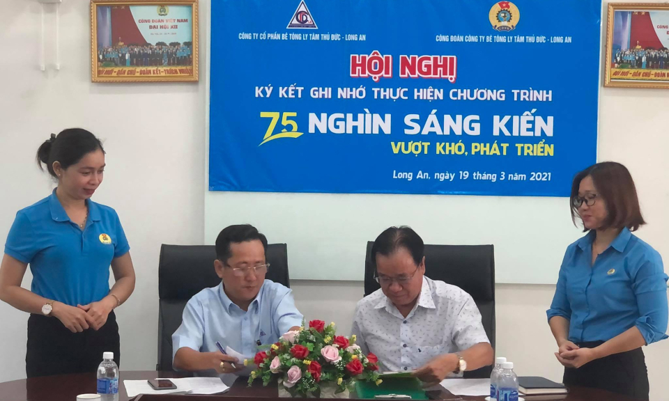 Bến Lức: Ký kết ghi nhớ thực hiện Chương trình 75 nghìn sáng kiến