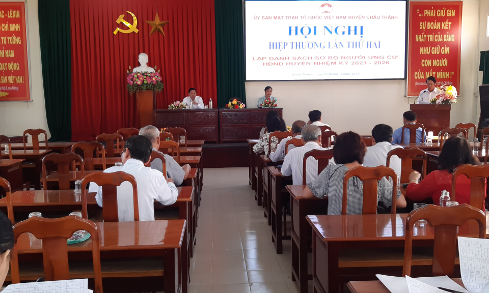 Châu Thành: Hội nghị hiệp thương lần 2 lập danh sách sơ bộ người ứng cử Đại biểu HĐND huyện, nhiệm kỳ 2021-2026