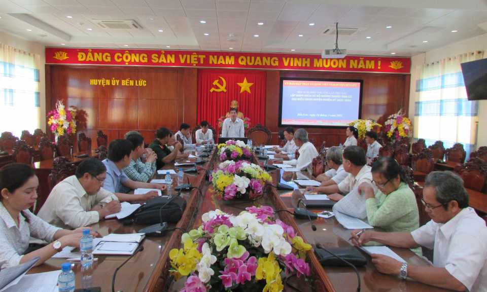 Hội nghị Hiệp thương lần thứ hai lập danh sách sơ bộ người ứng cử đại biểu HĐND huyện Bến Lức