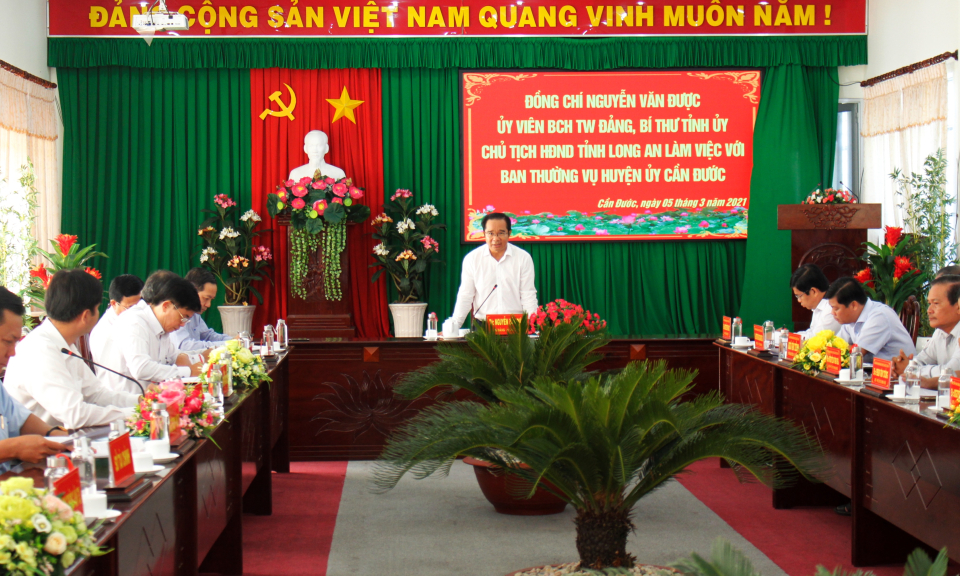 Bí thư Tỉnh ủy Long An làm việc với Cần Đước về nhiệm vụ phát triển kinh tế