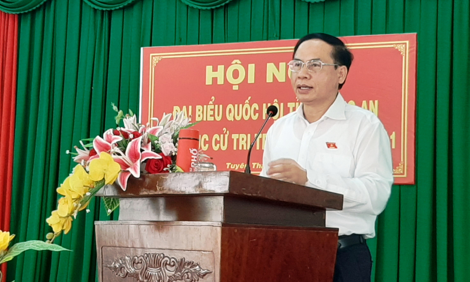 Đại biểu Quốc hội tiếp xúc cử tri thị xã Kiến Tường trước kỳ họp thứ 11
