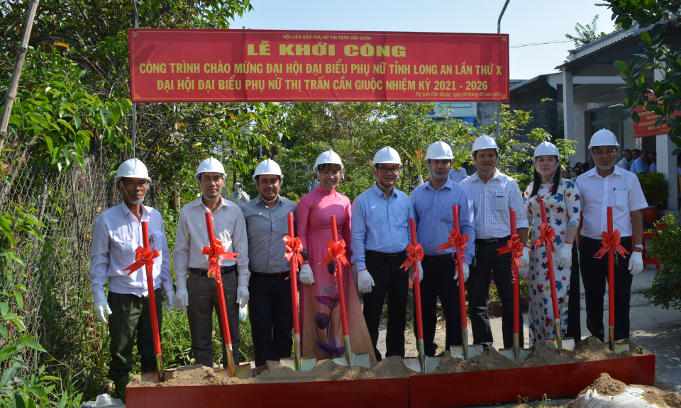 Cần Giuộc: Khởi công công trình chào mừng Đại hội Đại biểu phụ nữ các cấp, nhiệm kỳ 2021-2026