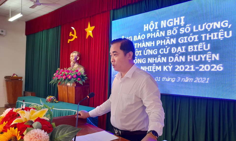 Tân Thạnh: Hội nghị giới thiệu ra ứng cử đại biểu HĐND huyện khóa X, nhiệm kỳ 2021-2026