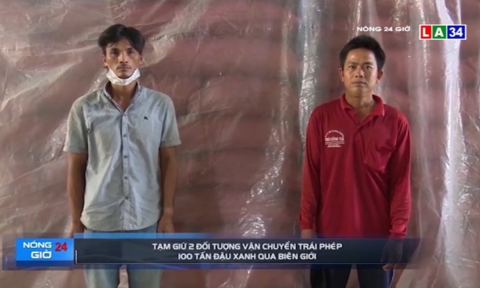 Tạm giữ 2 đối tượng vận chuyển trái phép 100 tấn đậu xanh qua biên giới