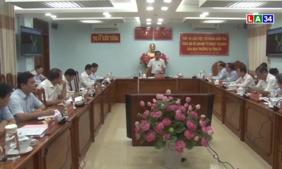 Bí thư Tỉnh ủy Long An &#8211; Nguyễn Văn Được làm việc với Ban thường vụ Thị ủy Kiến Tường