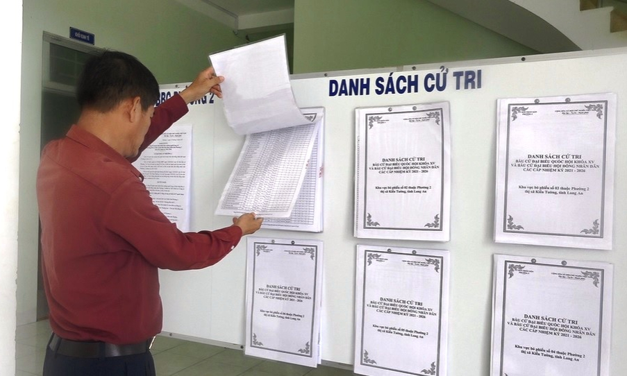 Giám sát, kiểm tra công tác chuẩn bị bầu cử tại thị xã Kiến Tường