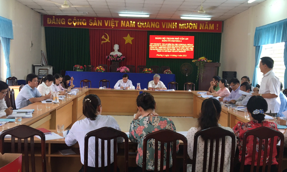 TP Tân An: Kiểm tra công tác triển khai thực hiện NQ Đại hội Đảng các cấp