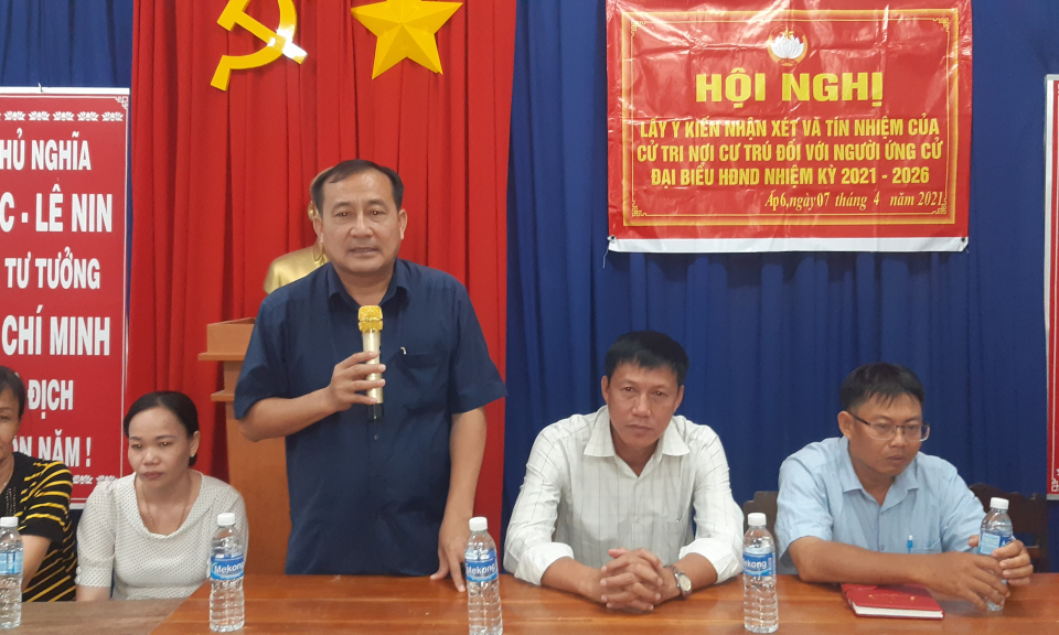 Châu Thành: Hội nghị lấy ý kiến nhận xét và tín nhiệm của cử tri nơi cư trú