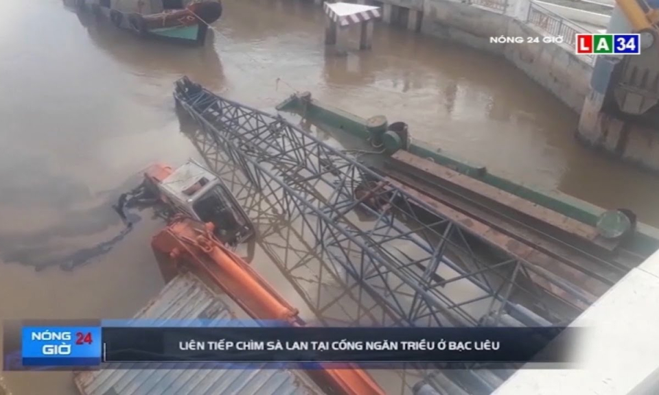 Liên tiếp chìm sà lan tại cống ngăn triều ở Bạc Liêu