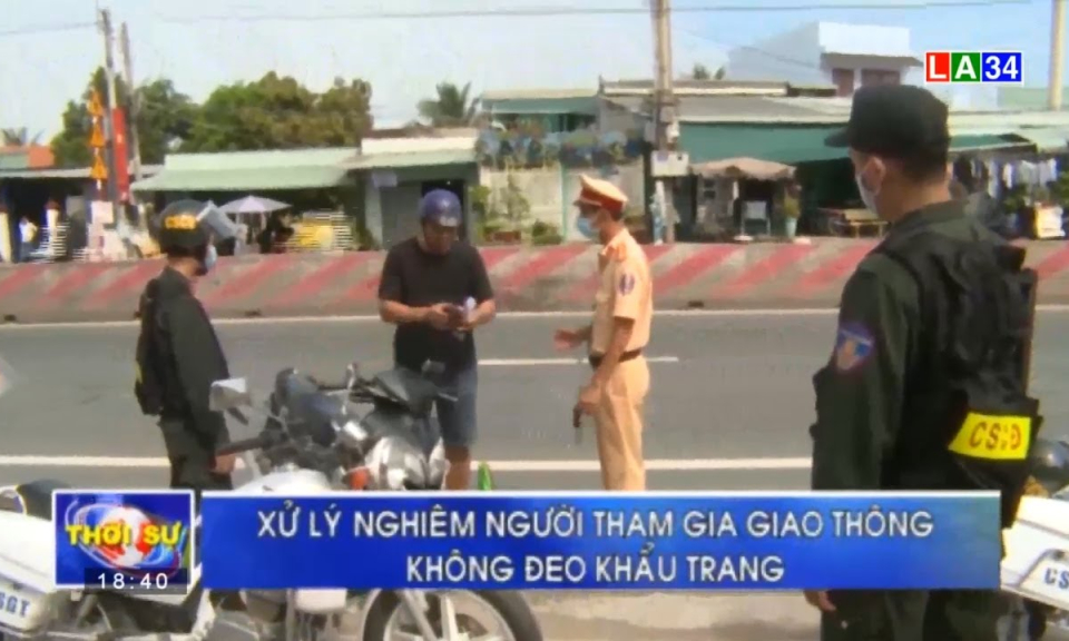 Long An: Xử nghiêm người tham gia giao thông không đeo khẩu trang