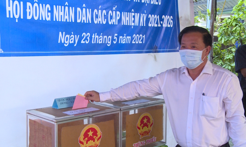 Cử tri các địa phương tỉnh Long An nô nức đi bầu cử