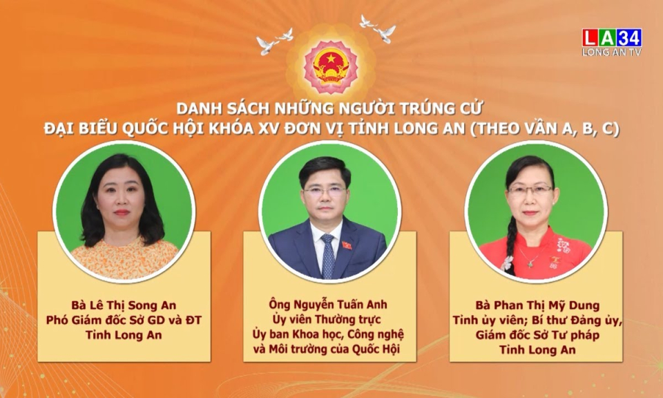 Danh sách 8 người trúng cử đại biểu Quốc hội khóa XV đơn vị tỉnh Long An