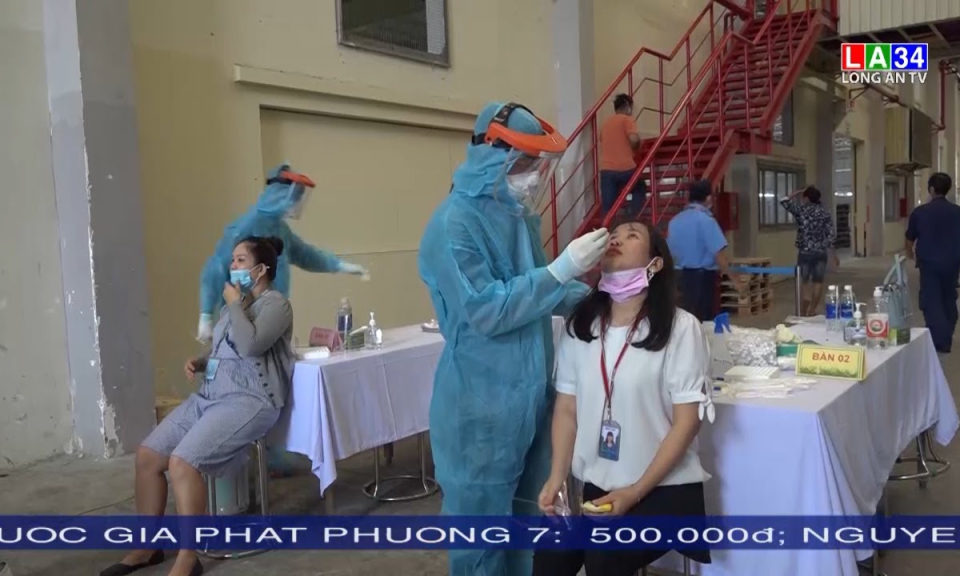 Cần Đước: Test nhanh SARS-CoV-2 cho trên 300 công nhân công ty Jia Hsin