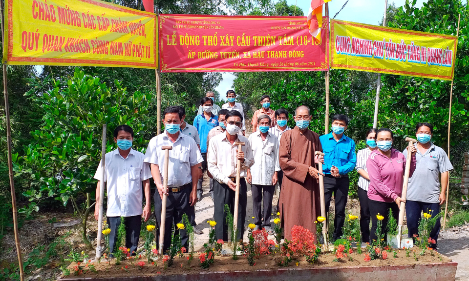 Tân Thạnh: Khởi công xây dựng cầu giao thông nông thôn tại xã Hậu Thạnh Đông