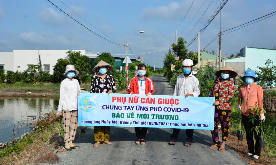Cần Giuộc: Hội LHPN trồng cây hưởng ứng Ngày môi trường thế giới