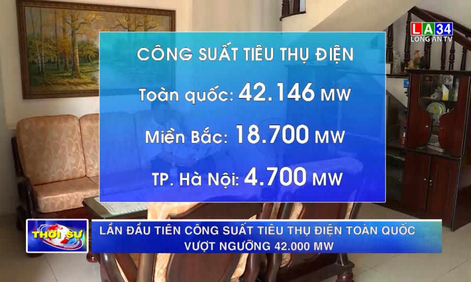 Lần đầu tiên công suất tiêu thụ điện toàn quốc vượt ngưỡng 42.000 MV