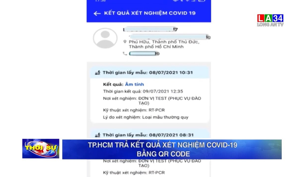 TP.HCM trả kết quả xét nghiệm Covid-19 bằng QR Code