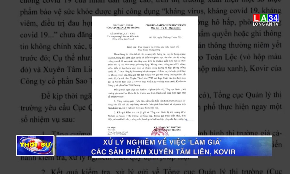 Xử lý nghiêm về việc &#8220;làm giá&#8221; các sản phẩm Xuyên tâm liên, Kovir