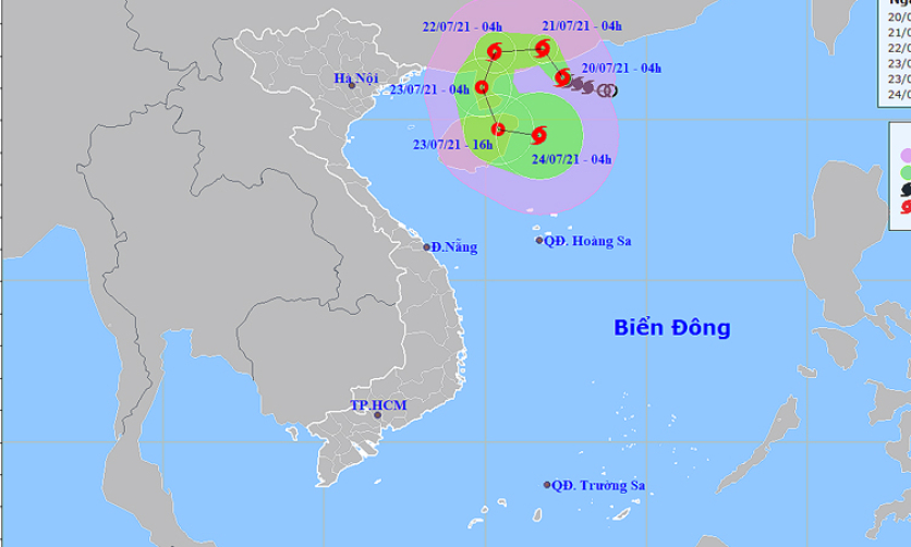 Thời tiết ngày 20/7: Tây Bắc Bộ, Tây Nguyên và Nam Bộ có mưa to, bão số 3 hướng ra biển