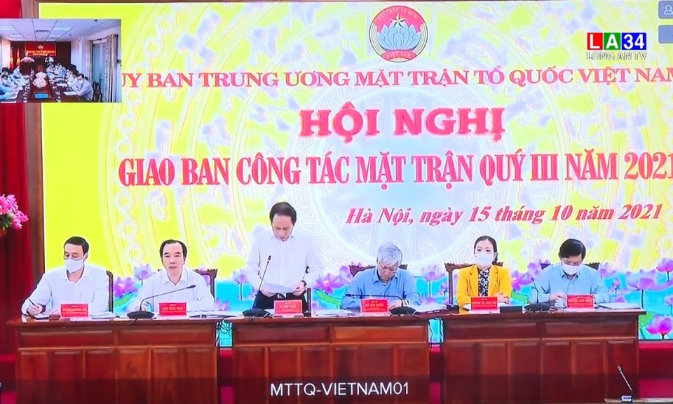 Uỷ ban Trung ương MTTQ Việt Nam tổ chức Hội nghị giao ban công tác Mặt trận quý III năm 2021