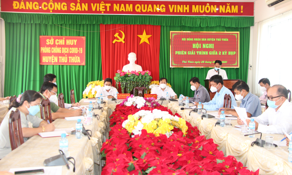 Phiên giải trình giữa hai kỳ họp Hội đồng nhân dân huyện Thủ Thừa, nhiệm kỳ 2021-2026