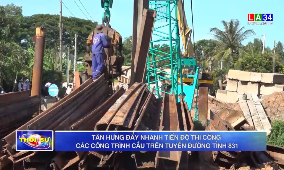 Tân Hưng đẩy nhanh tiến độ thi công các công trình cầu trên tuyến đường tỉnh 831