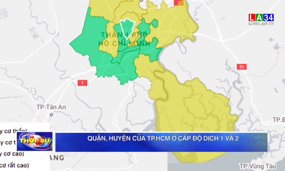 Quận, huyện của TP.HCM ở cấp độ dịch 1 và 2