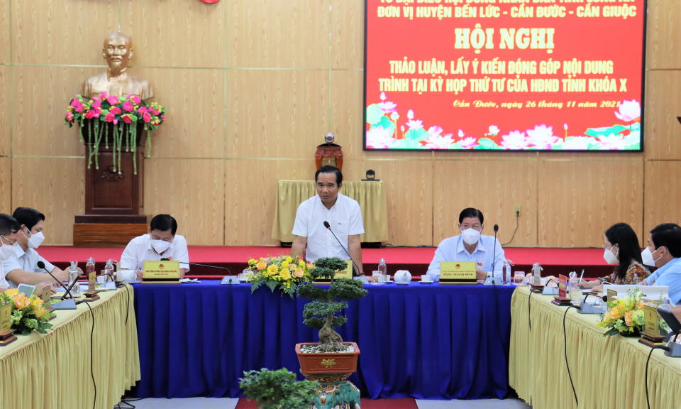 Bí thư Tỉnh ủy dự thảo luận Tổ đại biểu HĐND tỉnh tại huyện Cần Đước