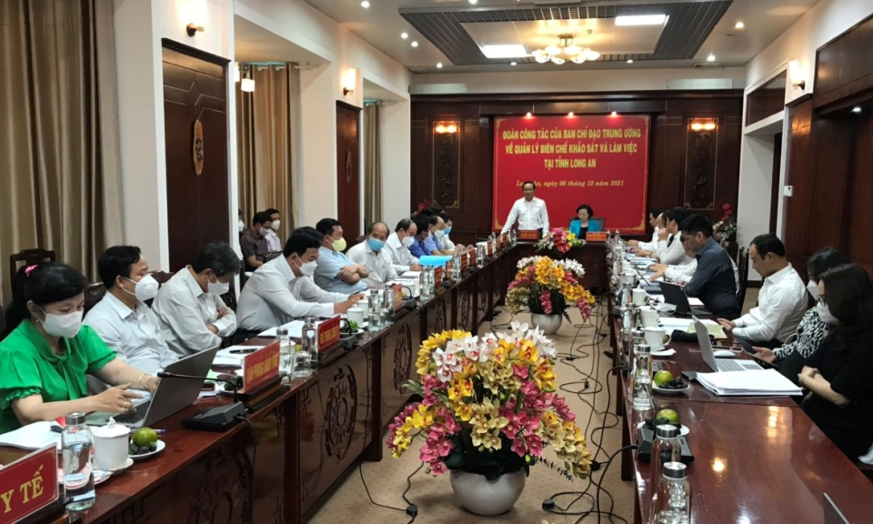 Bộ trưởng Bộ Nội vụ làm việc tại tỉnh Long An
