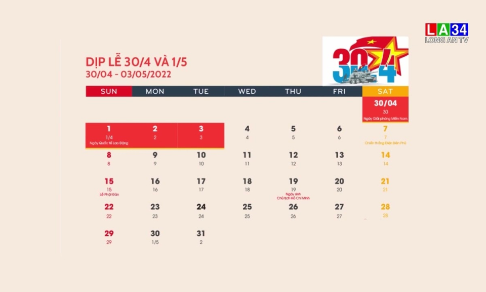 Lịch nghỉ lễ Giỗ Tổ Hùng Vương, dịp lễ 30/4 -1/5/2022
