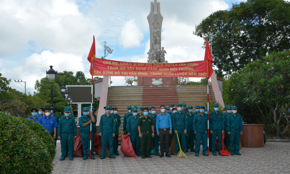 Cần Giuộc: Ban Chỉ huy Quân sự huyện ra quân thực hiện công tác dân vận năm 2022
