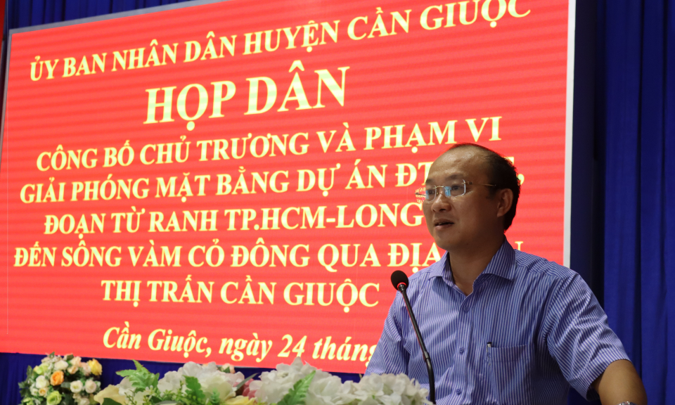 Cần Giuộc họp dân về giải phóng mặt bằng Đường tỉnh 827E