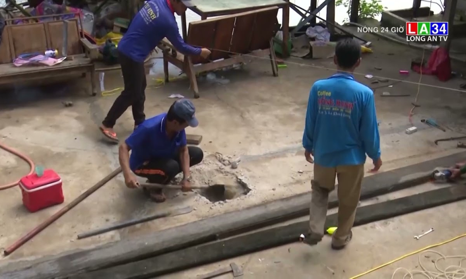 Giông lốc làm tốc mái 2 căn nhà khu vực biên giới tỉnh Đồng Tháp