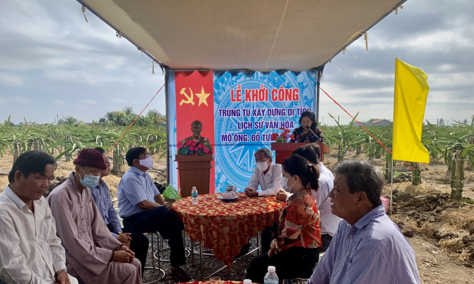 Huyện Châu Thành khởi công trùng tu, xây dựng Di tích lịch sử văn hóa mộ cụ Đỗ Tường Phong