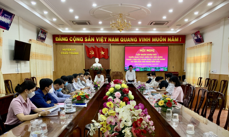 Ban Tuyên giáo Tỉnh ủy làm việc tại huyện Châu Thành