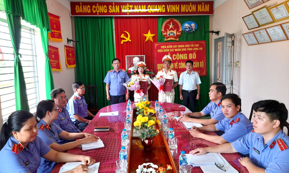 Điều động, bổ nhiệm chức vụ Chánh văn phòng VKSND tỉnh Long An