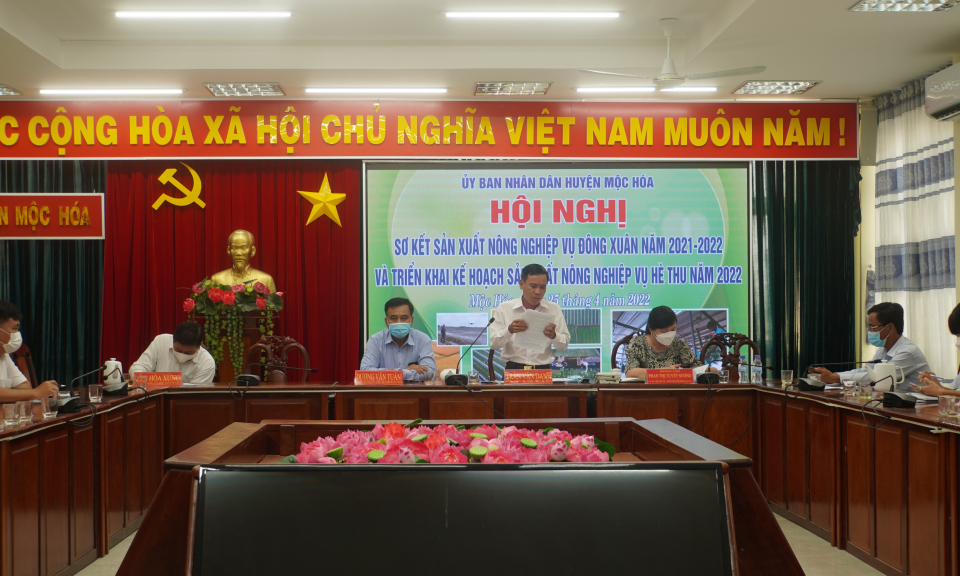 Mộc Hóa sơ kết sản xuất nông nghiệp vụ Đông xuân năm 2021 - 2022