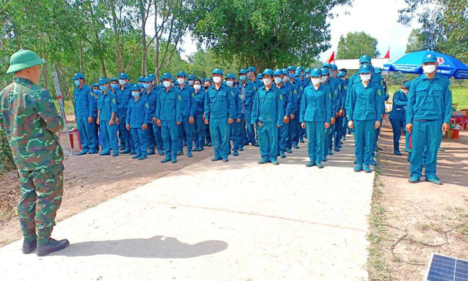 Ban Chỉ huy Quân sự huyện Tân Thạnh tổ chức huấn luyện dân quân tự vệ năm thứ nhất năm 2022